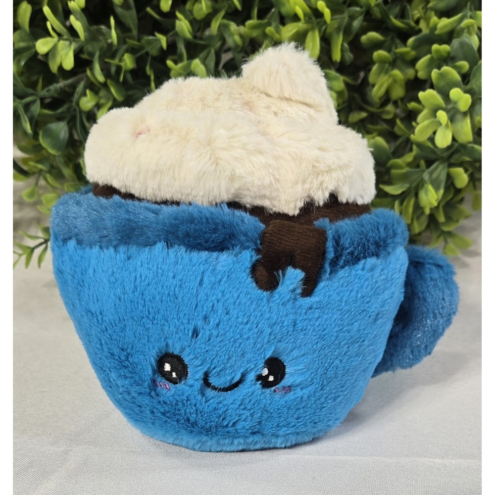 Squishable 6" Hot Chocolate Cocoa Cup Mug Whipped Cream Sprinkles Blue Plush Toy